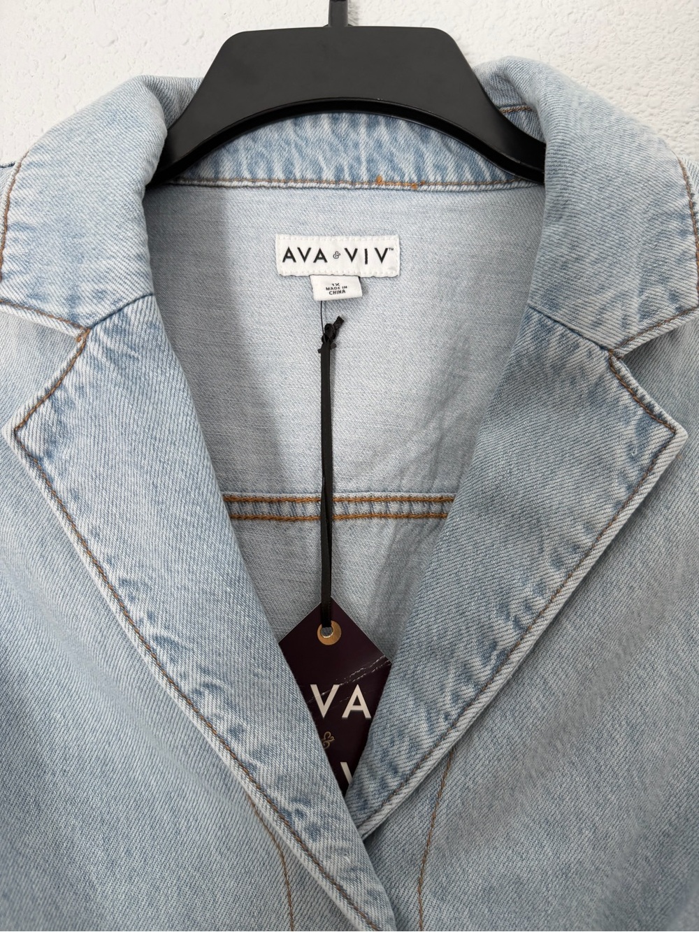 Ava & Vic Button Front Denim Vest - Picture 2 of 5